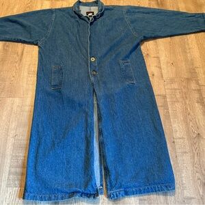 1990s Long Denim Duster 100% Cotton Ralph Lauren Style